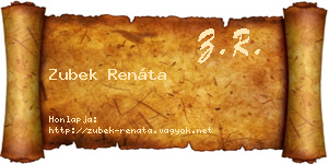 Zubek Renáta névjegykártya